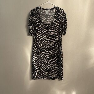 White House Black Market Black and White Animal Print Mini Dress
